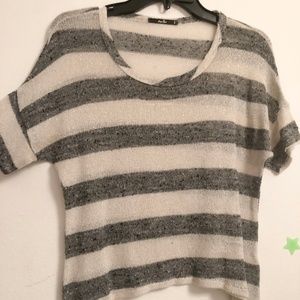 gray striped top